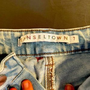 Tinseltown pizza embroidered jeans